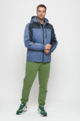 Оптом Куртка спортивная мужская с капюшоном синего цвета 8816S в Екатеринбурге, фото 3