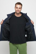 Оптом Куртка спортивная мужская с капюшоном темно-синего цвета 8816TS, фото 18