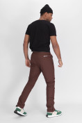 Оптом Утепленные спортивные брюки мужские коричневого цвета 882116K в Екатеринбурге, фото 4