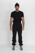 Оптом Утепленные спортивные брюки мужские черного цвета 882198Ch, фото 13