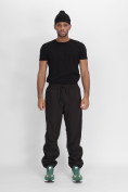 Оптом Утепленные спортивные брюки мужские темно-серого цвета 882198TC в Казани