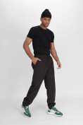 Оптом Утепленные спортивные брюки мужские темно-серого цвета 882198TC в Казани, фото 14
