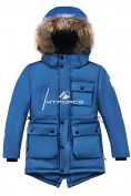 Оптом Куртка парка зимняя подростковая для мальчика синего цвета 8833S в Сочи