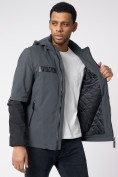 Оптом Куртка мужская с капюшоном темно-серого цвета 88601TC в Казани, фото 10