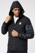 Оптом Куртка мужская с капюшоном черного цвета 88602Ch в Казани, фото 10