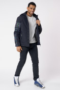 Оптом Куртка мужская с капюшоном темно-синего цвета 88602TS в Екатеринбурге, фото 3