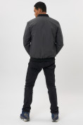 Оптом Бомбер мужской на резинке темно-серого цвета 88606TC, фото 4