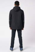 Оптом Куртка мужская удлиненная с капюшоном черного цвета 88611Ch в Екатеринбурге, фото 7