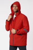 Оптом Куртка мужская удлиненная с капюшоном красного цвета 88611Kr в Казани, фото 6