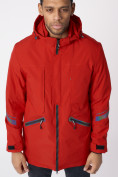 Оптом Куртка мужская удлиненная с капюшоном красного цвета 88611Kr в Казани, фото 4