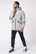 Оптом Куртка мужская удлиненная с капюшоном светло-серого цвета 88611SS, фото 5