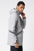 Оптом Куртка мужская удлиненная с капюшоном светло-серого цвета 88611SS, фото 12