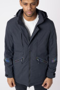 Оптом Куртка мужская удлиненная с капюшоном темно-серого цвета 88611TC в Екатеринбурге, фото 10