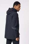 Оптом Куртка мужская удлиненная с капюшоном темно-синего цвета 88611TS в Казани, фото 8