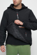 Оптом Куртка-анорак спортивная мужская черного цвета 88620Ch в Казани, фото 13