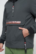 Оптом Куртка-анорак спортивная мужская темно-серого цвета 88620TC, фото 10