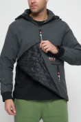 Оптом Куртка-анорак спортивная мужская темно-серого цвета 88620TC, фото 13