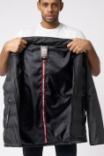 Оптом Куртки мужские стеганная с капюшоном черного цвета 88633Ch, фото 12