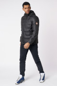 Оптом Куртки мужские стеганная с капюшоном черного цвета 88633Ch, фото 3