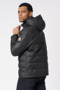 Оптом Куртки мужские стеганная с капюшоном черного цвета 88633Ch, фото 7