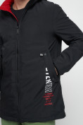 Оптом Парка спортивная мужская с капюшоном черного цвета 88635Ch в Казани, фото 10