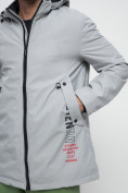 Оптом Парка спортивная мужская с капюшоном серого цвета 88635Sr в Казани, фото 9