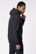 Оптом Куртка мужская на резинке с капюшоном черного цвета 88652Ch в Казани, фото 10