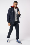 Оптом Куртка мужская на резинке с капюшоном темно-синего цвета 88652TS в Екатеринбурге, фото 12