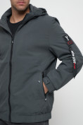 Оптом Куртка спортивная мужская на резинке большого размера серого цвета 88657Sr в Казани, фото 10