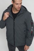 Оптом Куртка спортивная мужская на резинке большого размера серого цвета 88657Sr в Екатеринбурге, фото 8