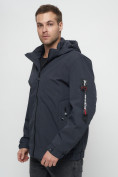 Оптом Куртка спортивная мужская на резинке большого размера темно-серого цвета 88657TC в Казани, фото 10