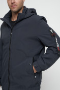 Оптом Куртка спортивная мужская на резинке большого размера темно-серого цвета 88657TC в Екатеринбурге, фото 7