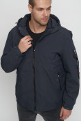 Оптом Куртка спортивная мужская на резинке большого размера темно-серого цвета 88657TC в Казани, фото 8