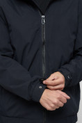 Оптом Куртка спортивная мужская на резинке большого размера темно-синего цвета 88657TS, фото 10