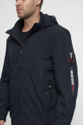 Оптом Куртка спортивная мужская на резинке большого размера темно-синего цвета 88657TS, фото 14