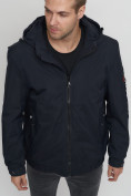 Оптом Куртка спортивная мужская на резинке большого размера темно-синего цвета 88657TS, фото 6