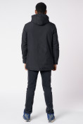 Оптом Куртка мужская удлиненная с капюшоном черного цвета 88661Ch в Екатеринбурге, фото 4