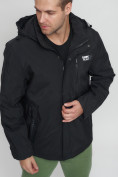 Оптом Куртка спортивная мужская большого размера черного цвета 88676Ch в Екатеринбурге, фото 7