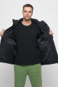 Оптом Куртка спортивная мужская большого размера черного цвета 88676Ch в Екатеринбурге, фото 11