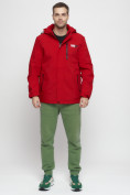 Оптом Куртка спортивная мужская большого размера красного цвета 88676Kr в Казани