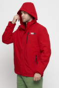 Оптом Куртка спортивная мужская большого размера красного цвета 88676Kr в Казани, фото 14