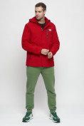 Оптом Куртка спортивная мужская большого размера красного цвета 88676Kr в Казани, фото 3
