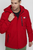 Оптом Куртка спортивная мужская большого размера красного цвета 88676Kr в Казани, фото 6