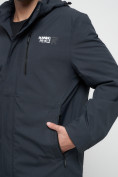 Оптом Куртка спортивная мужская большого размера темно-серого цвета 88676TC в Екатеринбурге, фото 8