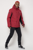 Оптом Горнолыжная куртка мужская красного цвета 88815Kr в Екатеринбурге, фото 3
