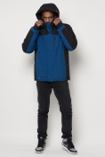 Оптом Горнолыжная куртка мужская big size синего цвета 88816S в Екатеринбурге, фото 4
