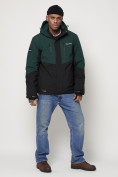 Оптом Горнолыжная куртка мужская темно-зеленого цвета 88819TZ в Казани, фото 3