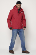 Оптом Горнолыжная куртка мужская красного цвета 88820Kr в Казани, фото 3