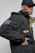 Оптом Куртка мужская зимняя с капюшоном молодежная черного цвета 88905Ch в Екатеринбурге, фото 11