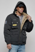 Оптом Куртка мужская зимняя с капюшоном молодежная черного цвета 88905Ch в Екатеринбурге, фото 13